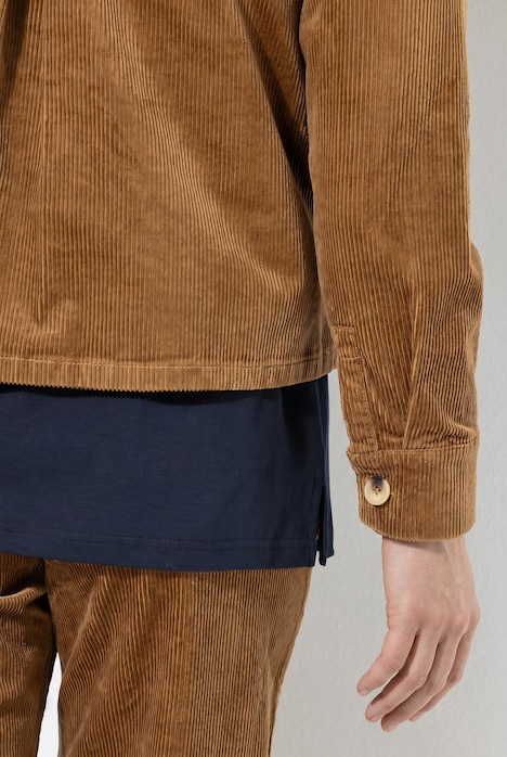 Cordjacke, Hemdkragen, Langarm, Biobaumwolle