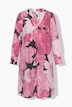 Floral Print Cupro Blend Long Sleeve Dress