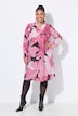 Floral Print Cupro Blend Long Sleeve Dress