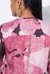 Floral Print Cupro Blend Long Sleeve Dress