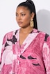 Floral Print Cupro Blend Long Sleeve Dress