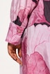 Floral Print Cupro Blend Long Sleeve Dress