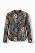 Jacquardjacke, Blüten, Piping, Rundhals, Langarm