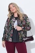 Jacquardjacke, Blüten, Piping, Rundhals, Langarm