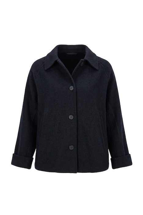 Jacke, Boiled Wool, A-Linie, Hemdkragen, Langarm