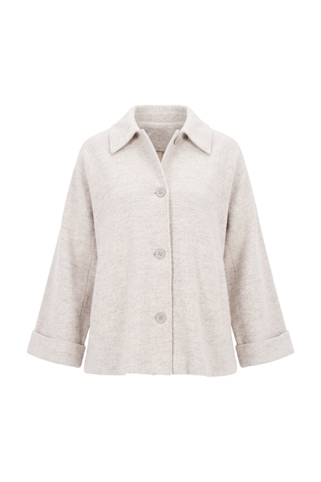 Jacke, Boiled Wool, A-Linie, Hemdkragen, Langarm