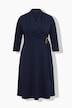 Wrap Look Metallic Buckle Midi Dress