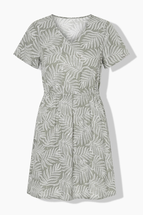 Kleid, A-Linie, Blättermuster