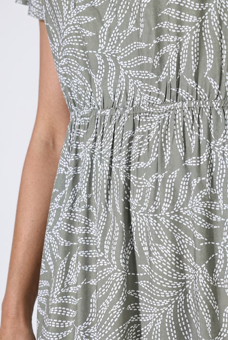Kleid, A-Linie, Blättermuster