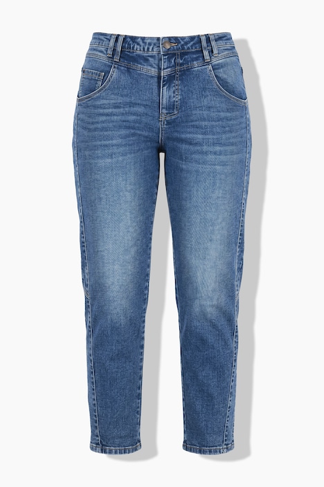 Mom jeans, naar voren verplaatste zijnaad