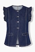 Dżinsowa kamizelka, denim ze streczem, falbanka na ramionach