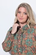 Bluse, Blüten, Hemdkragen, Rüschen, Langarm