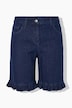 Jeans-Shorts, weites Bein, Rüsche am Saum, 5-Pocket