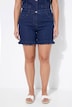 Jeans-Shorts, weites Bein, Rüsche am Saum, 5-Pocket