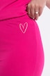 Radler-Leggings, schmale Passform, Herz-Stickerei