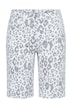 Berry denim Bermuda shorts, wide leg, leopard print, 5 pockets