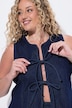 Denim bodywarmer, sluiting met strikbandje, stretchdenim