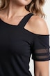 T-Shirt, A-Linie, Schulter-CutOut, Halbarm mit Mesh