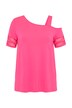 T-shirt, A-line, shoulder cut-out, short sleeve with mesh