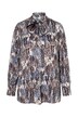 Satin-Bluse, Schluppe, A-Linie, Stehkragen, Langarm