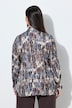 Satijnen blouse,strik, A-lijn, opstaande kraag, lange mouwen