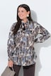 Satijnen blouse,strik, A-lijn, opstaande kraag, lange mouwen