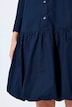Robe midi base évasée, col chemise et manches longues, coton bio