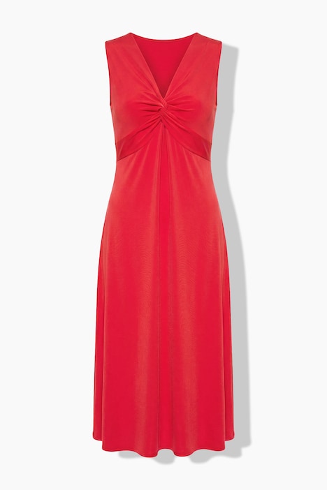 Maxi-Jerseykleid, ärmellose A-Linie, Drapierung