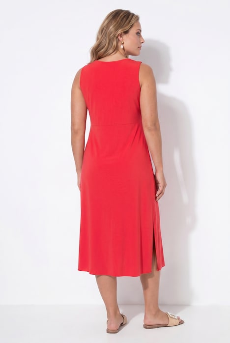 Maxi-Jerseykleid, ärmellose A-Linie, Drapierung