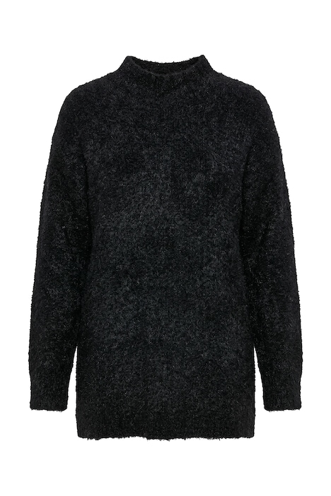 Pullover, Bouclé-Feinstrick, Stehkragen, Langarm