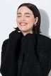 Pullover, Bouclé-Feinstrick, Stehkragen, Langarm