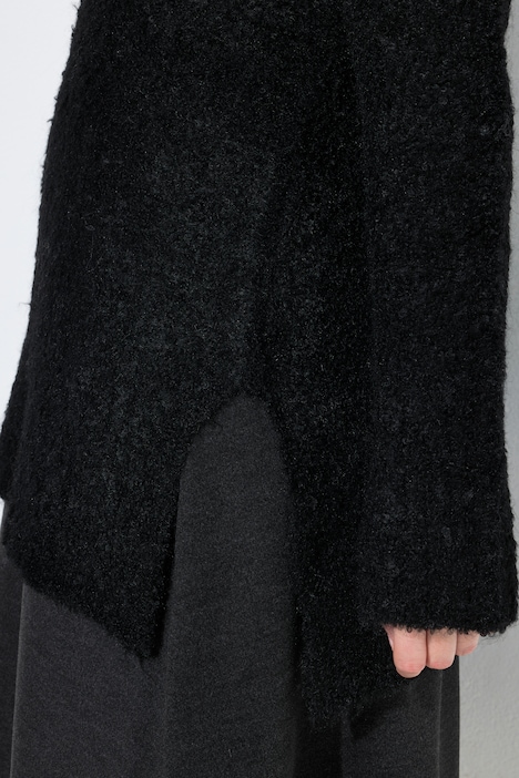 Pullover, Bouclé-Feinstrick, Stehkragen, Langarm