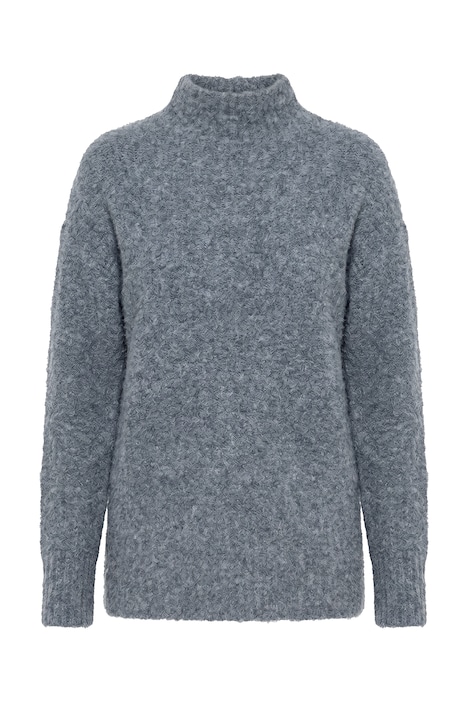 Pullover, Bouclé-Feinstrick, Stehkragen, Langarm