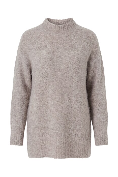 Pullover, Bouclé-Feinstrick, Stehkragen, Langarm