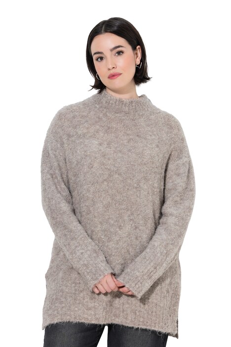 Pullover, Bouclé-Feinstrick, Stehkragen, Langarm