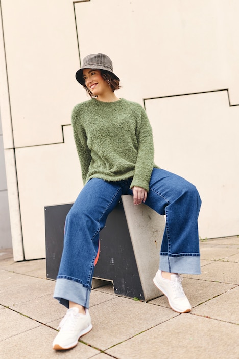 Pullover, Bouclé-Feinstrick, Rundhals, Langarm
