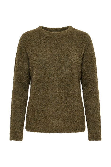 Pullover, Bouclé-Feinstrick, Rundhals, Langarm