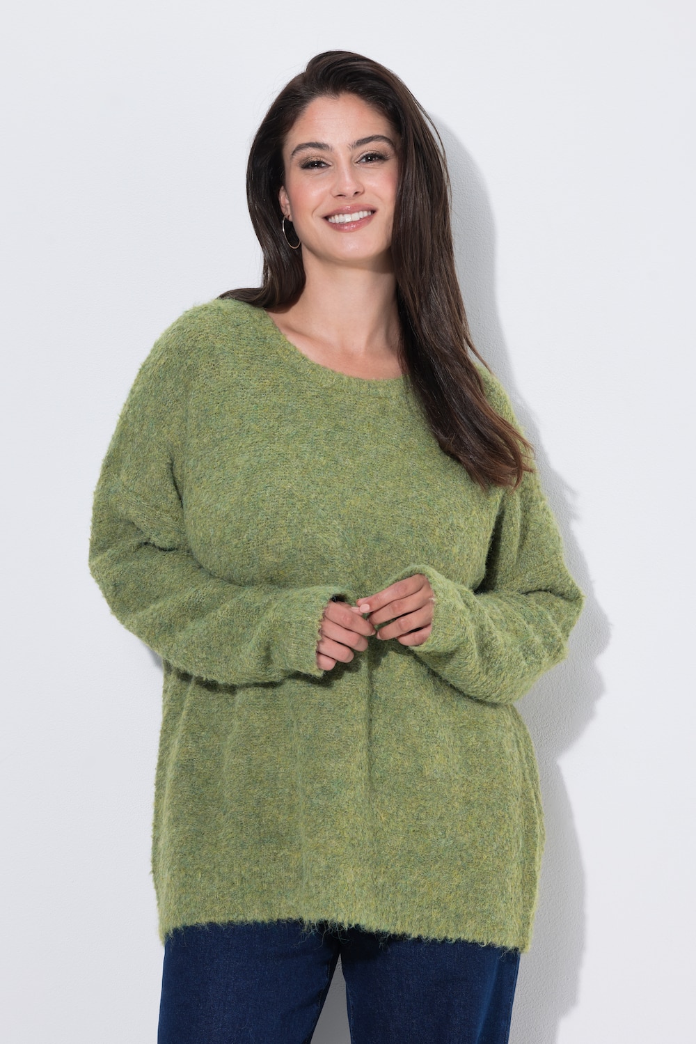 Pullover, Bouclé-Feinstrick, Rundhals, Langarm
