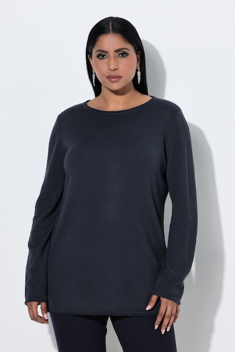 Pullover, Seidenmix, U-Boot-Ausschnitt, Langarm