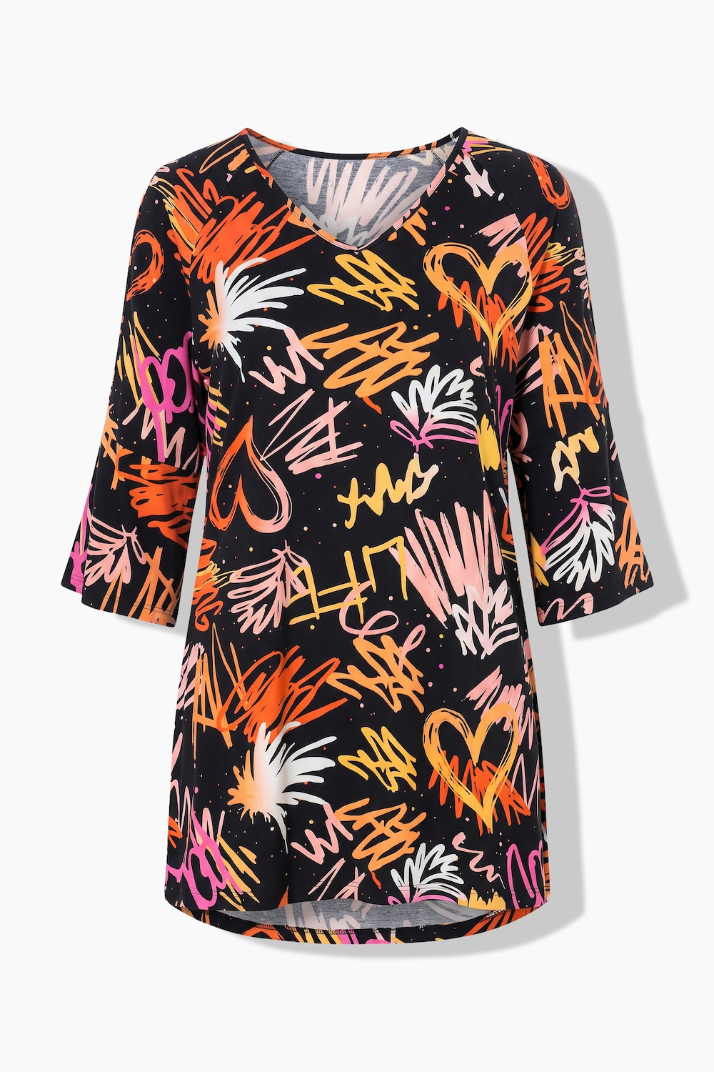 Cold Shoulder Shirt, A-Linie, Muster, Schulter CutOut