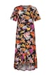 Jersey maxi dress, graffiti pattern, flutter sleeves