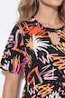 Maxi-Jerseykleid, Graffiti-Muster, Flügelärmel