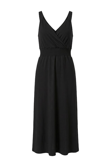 Midi jersey dress, sleeveless, wrap style