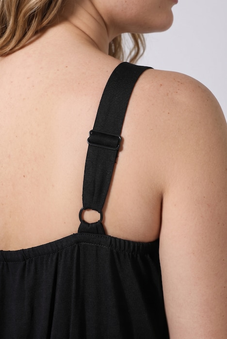 Midi-Jerseykleid, ärmellos, Wickeloptik