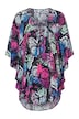 Blouse kaftan, loose fit, all-over print, short sleeve