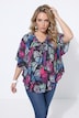 Blusenkaftan, Loose Fit, Allovermuster, Halbarm