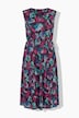 Robe midi plissée, sans manches, motif et taille élastique