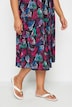 Plissee-Midikleid, ärmellos, Muster, elastische Taille