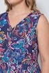 Plissee-Midikleid, ärmellos, Muster, elastische Taille