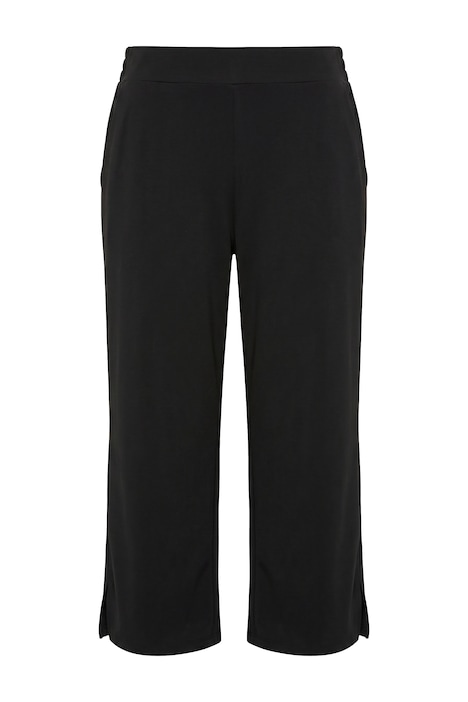 Culottes, straight leg, elastic waistband, side slits